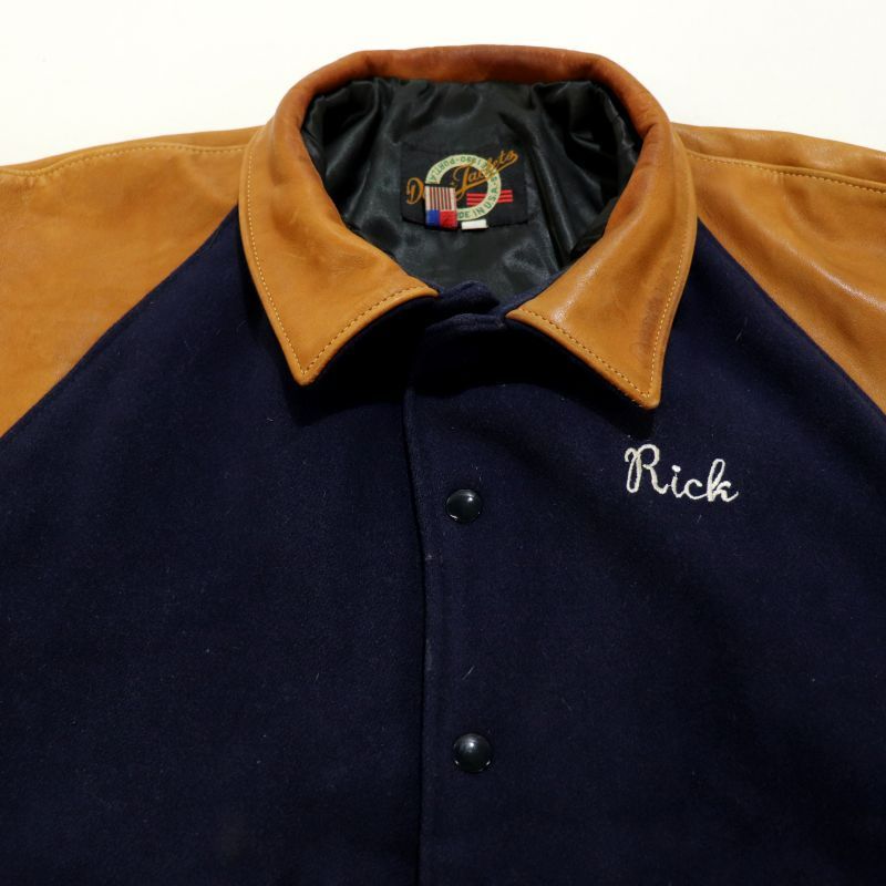 90s USA製 vintage アームレザー ウール スタジャン メンズ 表記XL