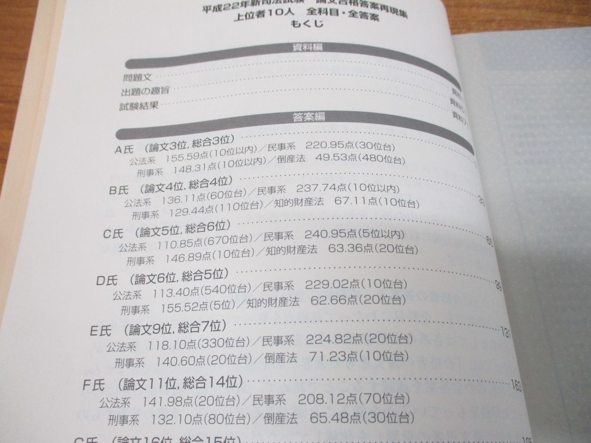 ▲01)【同梱不可】平成22年・23年 新司法試験 論文合格答案再現集 2冊セット/辰巳法律研究所/全科目・全答案/10名80通/A