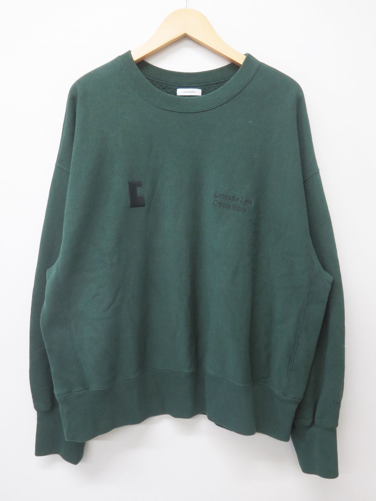 CLESSTE / スウェット/2/コットン/BLK/CLS-SW-2201 CLESSTE クレスト CLS-SW-2201 ロゴ刺繍 クルーネックスウェット