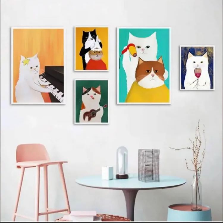 猫 ネコ 美容室 アートポスター インテリア雑貨 小物 リビング 玄関 トイレ ディスプレイ - メルカリ