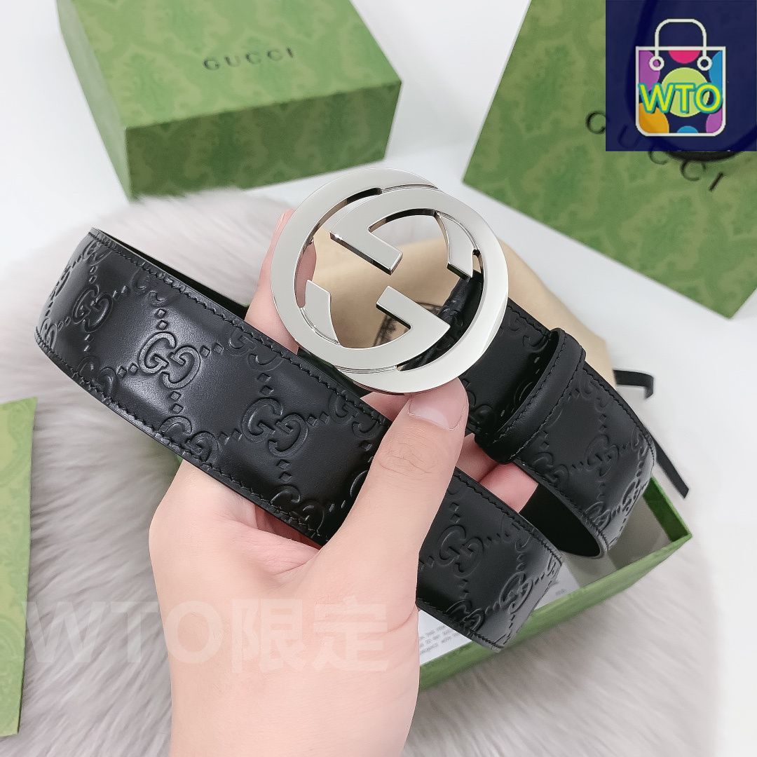 GUCCI グッチ ダブルG ワイドベルト ダブルG スリムベルト ブラック レザー | GUCCI公式