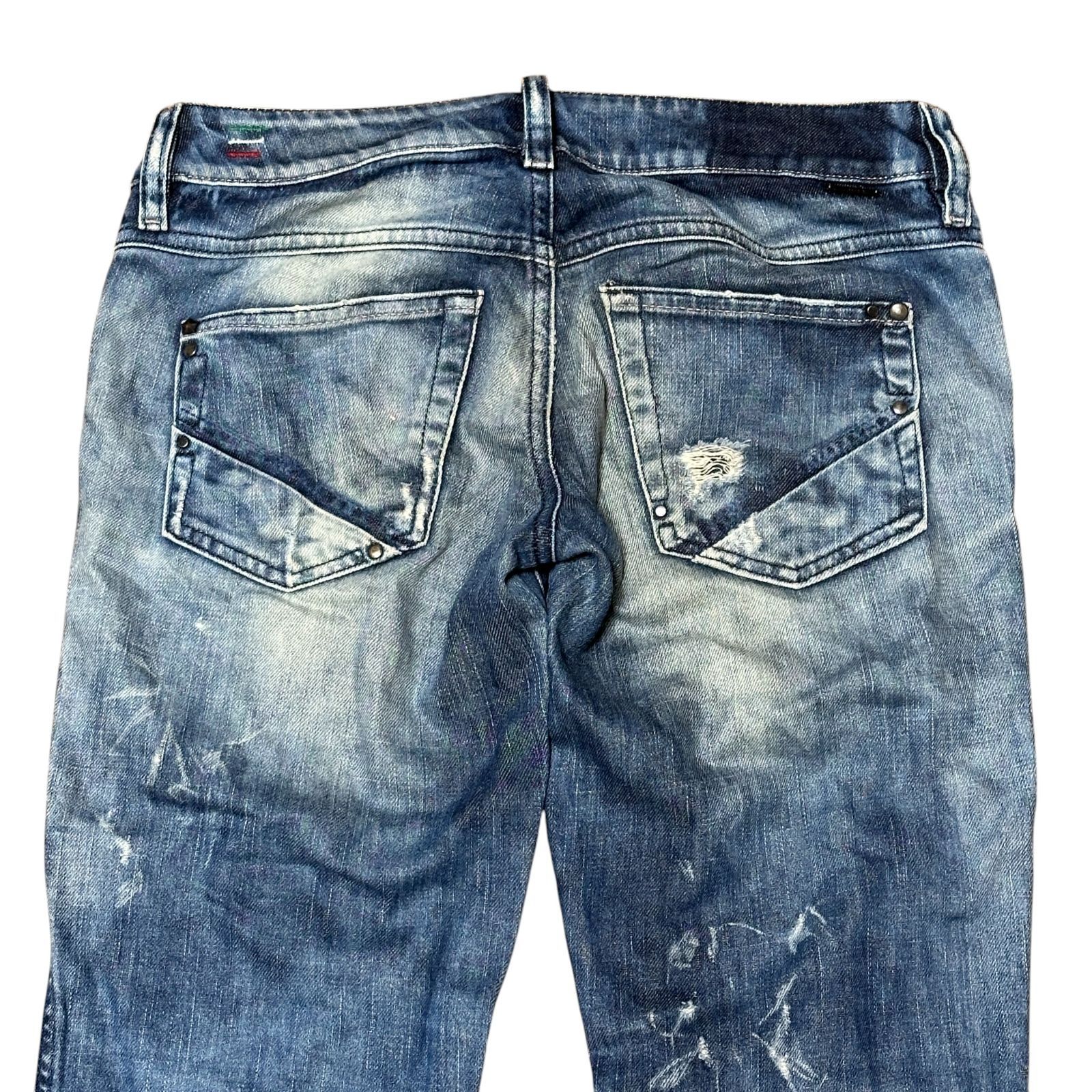 DIESEL LHELA 008N1 クラッシュ ストレートデニム ブルー サイズW25 
