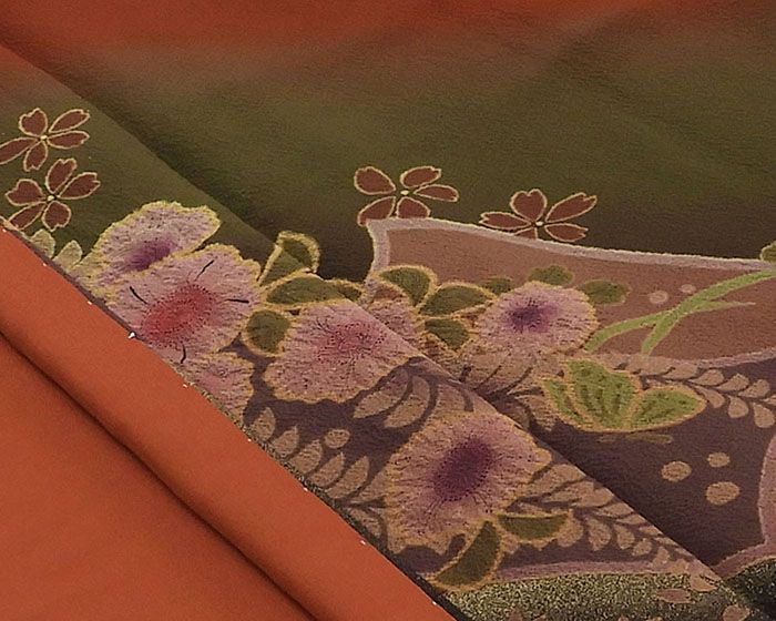 訪問着 未使用 正絹 絞り 辻が花 桜 身丈162cm 裄丈68cm 未着用 新古