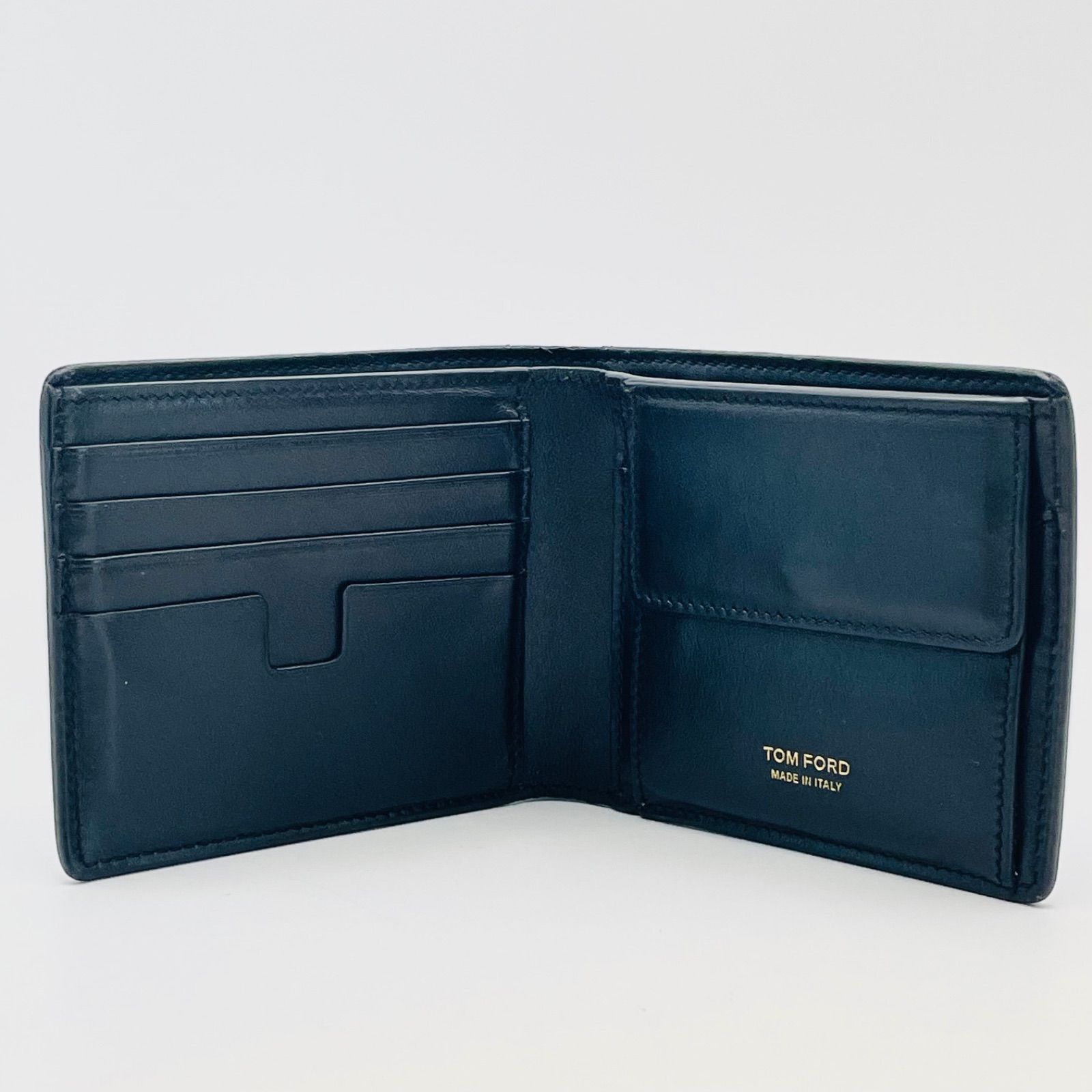 美品 TOMFORD トムフォード 二つ折り財布 クロコ型押し レザー 