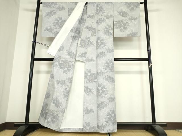 平和屋着物▽上質な紬 単衣 樹林文 正絹 DAAV5956az WWW_SMP1DAWEKUDUS_SCH_ID