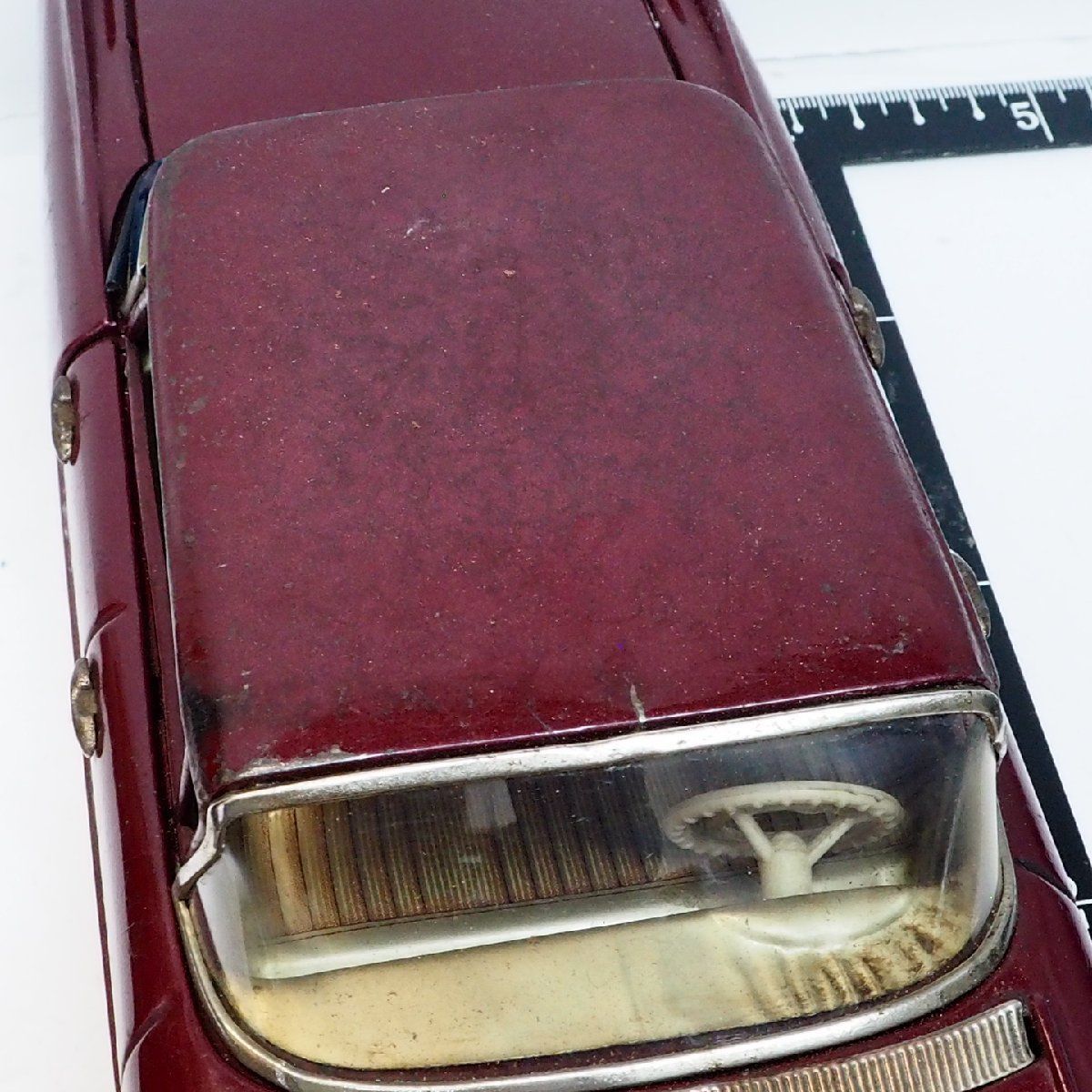 萬代屋【キャデラック セダン 大サイズ赤茶】ブリキtin toy car【箱無】 萬代屋【60s CADILLAC Sedan キャデラック セダン 大サイズ赤茶