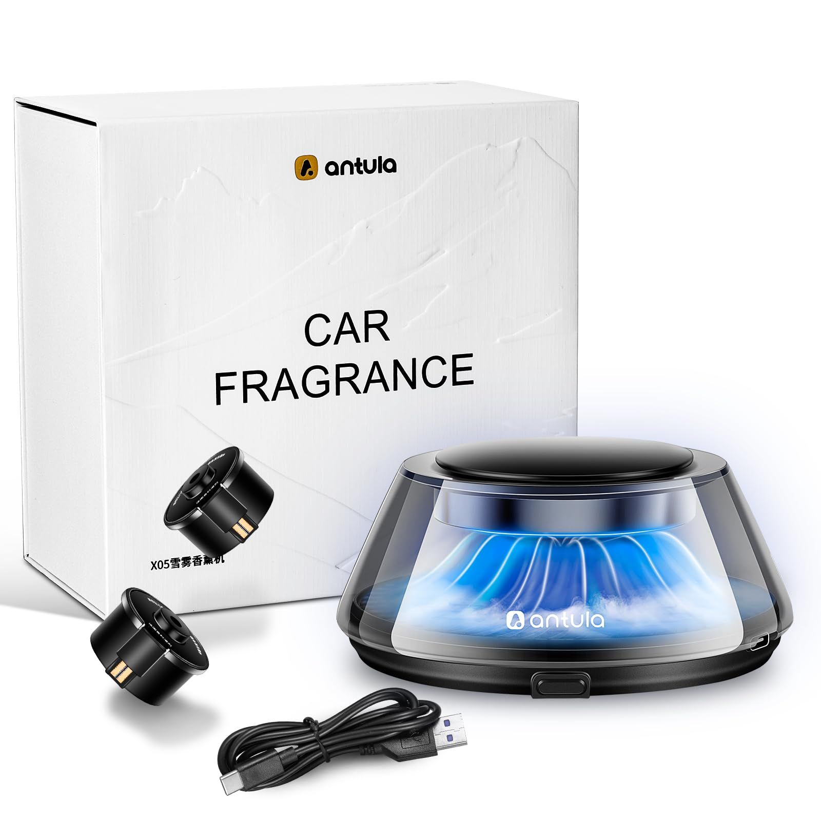 新品 Kwak's 車 芳香剤 充電式 芳香ディフューザー 車 アロマ精油 人気アロマディフューザー用品 車内 車ディフューザー プレゼント 香り車用 装飾 雪山