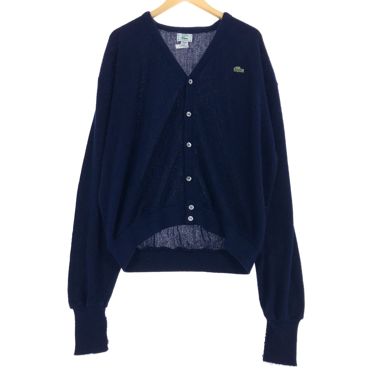 【ビンテージ】IZOD LACOSTE ニット カーディガン 古着 レトロ 古着 80~90年代 ラコステ LACOSTE IZOD アクリルニット