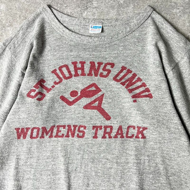 70s Champion tシャツ USA製 バータグ 染み込み 88/12 70年代バータグ