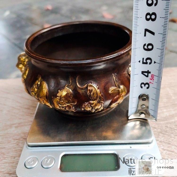 新品未使用】銅 細工 十二支香炉 茶道香炉 挿し香炉 仏堂香炉