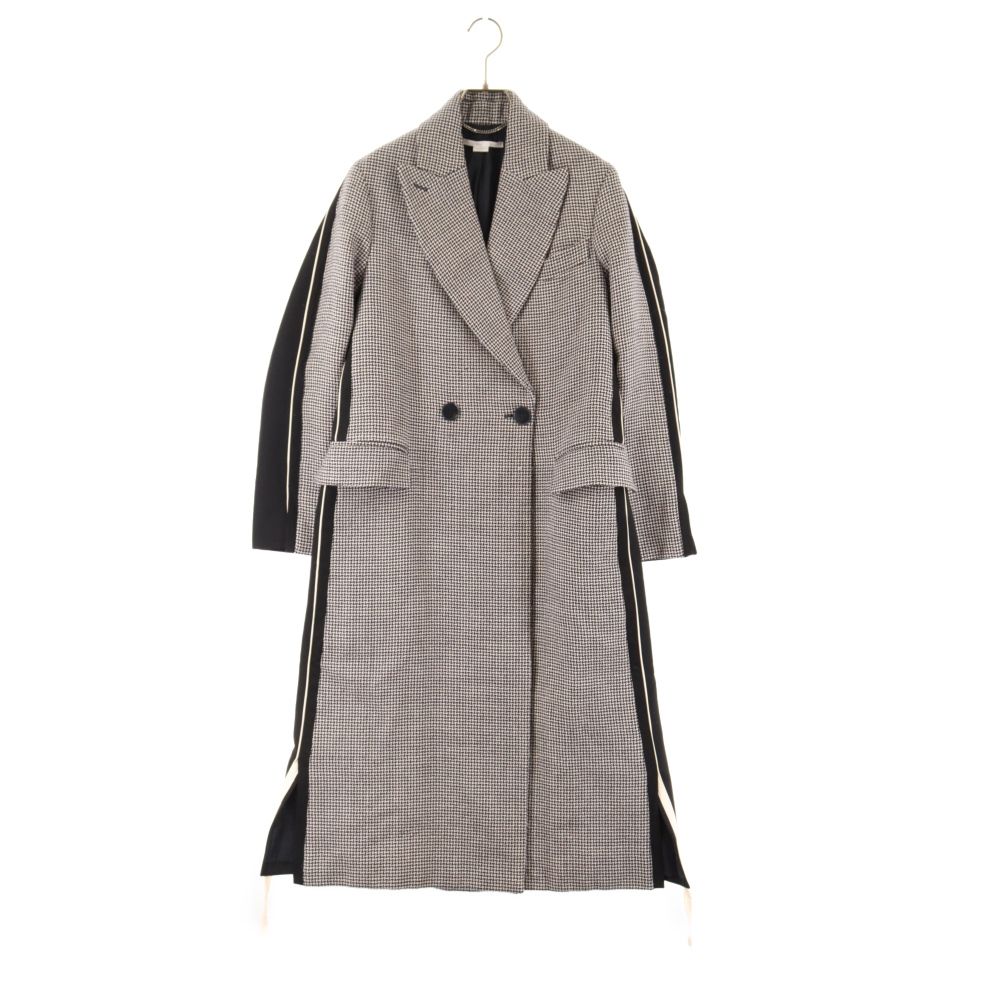 美品 STELLA McCARTNEY ロングコート 千鳥柄 切替 レディース STELLA McCARTNEY (ステラマッカートニー) 千鳥格子柄 2B チェスター