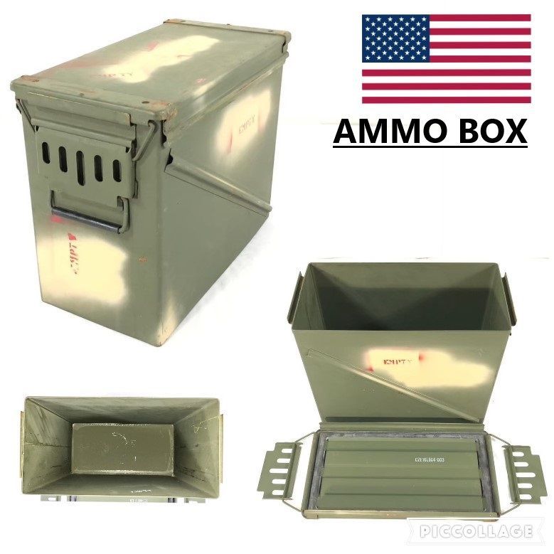 【米軍放出品 】ミリタリー アンモボックス アンモ缶 工具箱 小物入れ 弾薬箱 W24×H37×D47 AMMO M582/M592(120)BH30LK