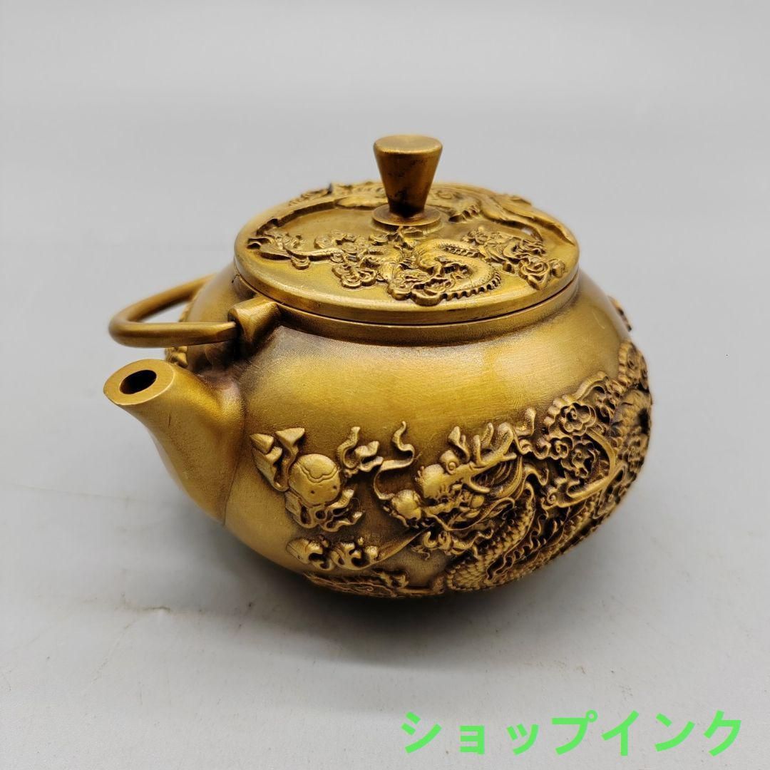 銅製 銅壺 龍鳳茶壺 徳利 手提げ壺茶道具 装飾品 工芸品 置物