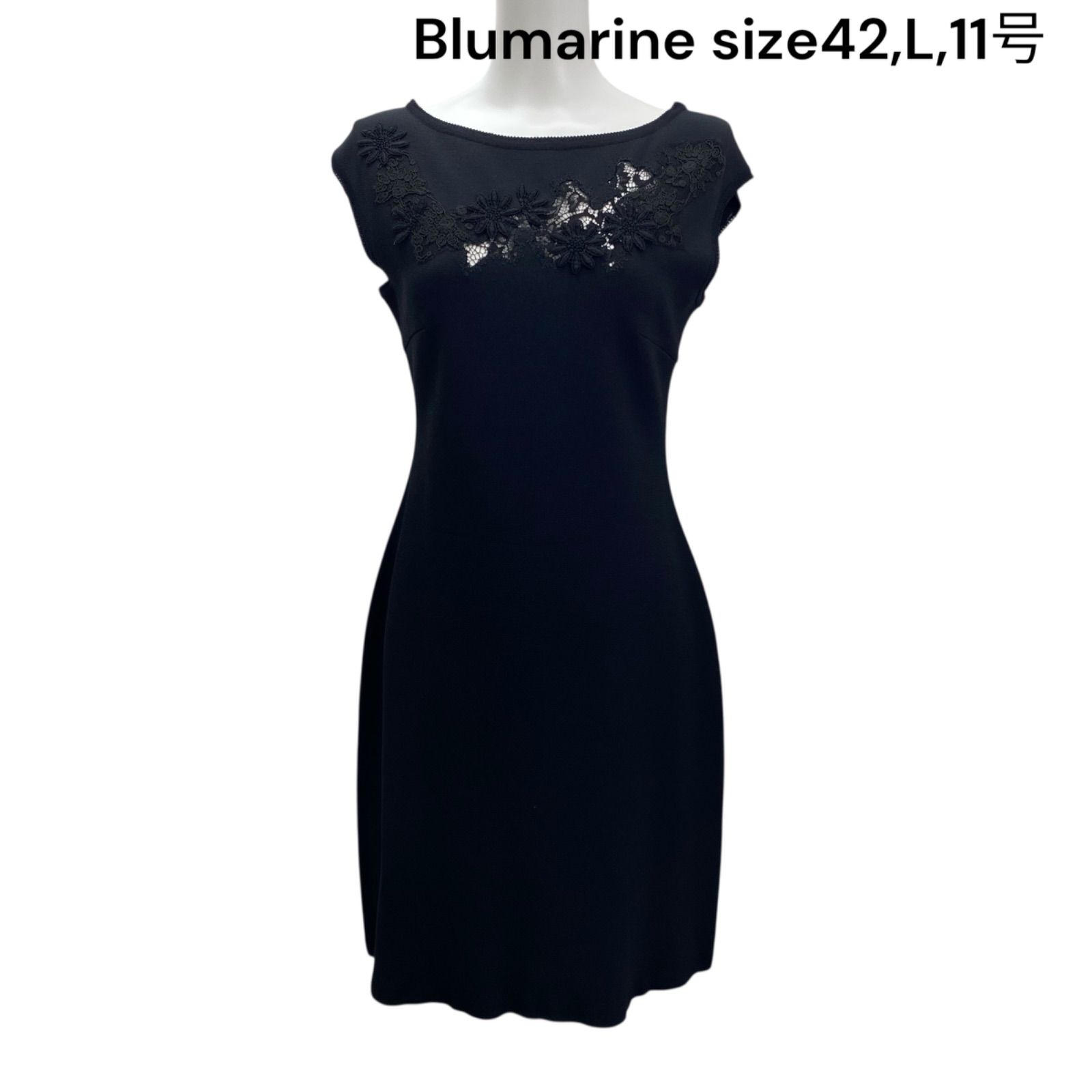 ブルマリン Blumarine ワンピース ノースリーブ 膝丈 刺繍