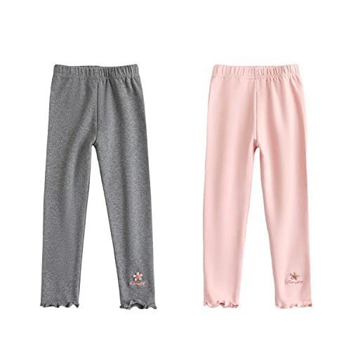 1/ グレー ピンク_140 [VIISEN] キッズ スカッツ 子供服 女の子 レギンス 2枚セット 子供 スパッツ ズボン 10分丈 蝶結び チュール 可愛い 通園 通学 伸縮性 カジュアル 多色 春夏秋冬 100 110 120 130 14
