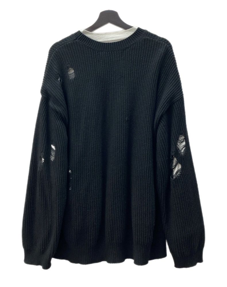 dairiku 20aw レイヤードダメージニット Layered Damage Knit (20AW K-2) | DAIRIKU / トップス (MEN