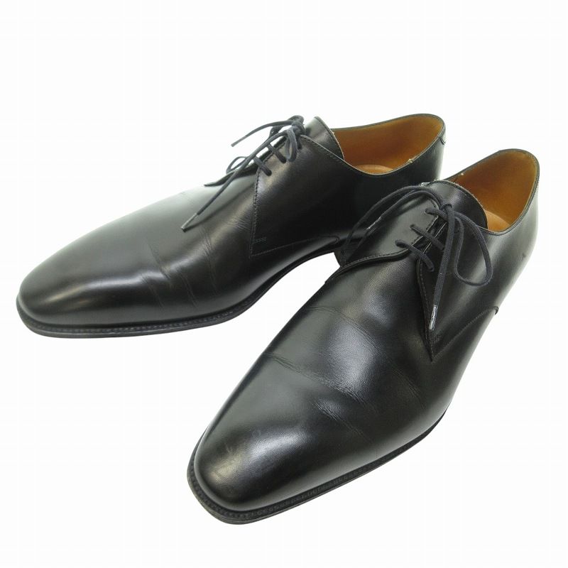ジェイエムウエストン J.M.WESTON 美品 レザーシューズ ドレスシューズ 革靴 プレーントゥ 外羽根 黒 ブラック 6E 約26 L2-101-437-10 IBO61 0118