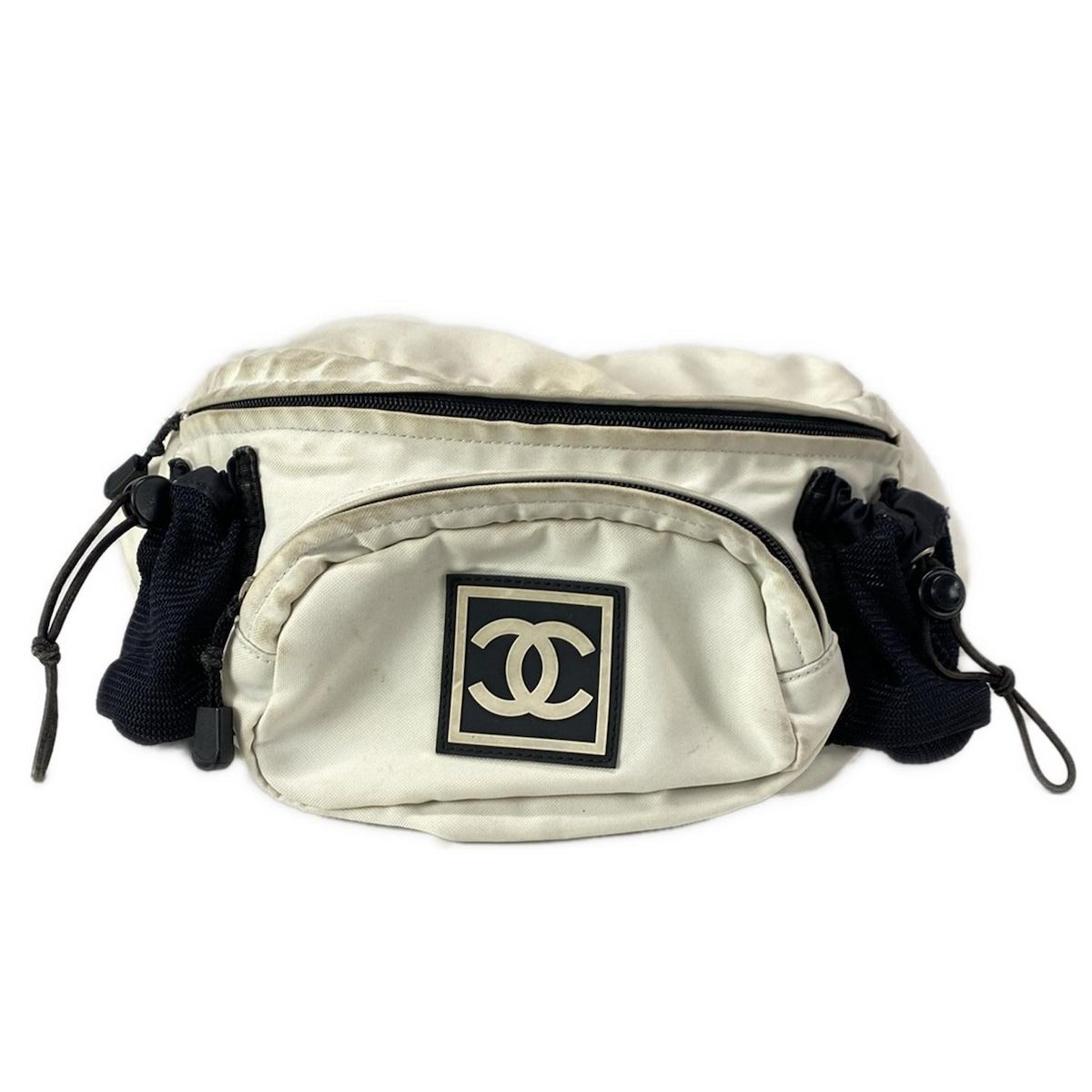 CHANEL シャネル ウエストポーチ スポーツライン A24993 白×黒