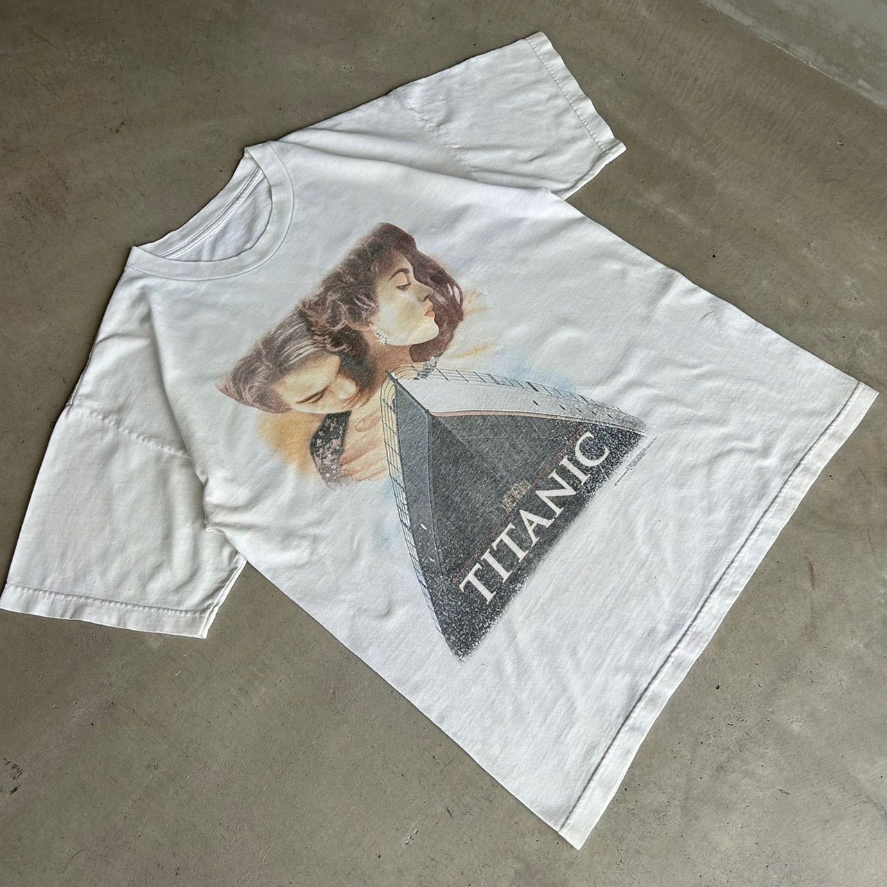 90s タイタニック TITANIC 映画 movie Tシャツ vintage フェード 古着