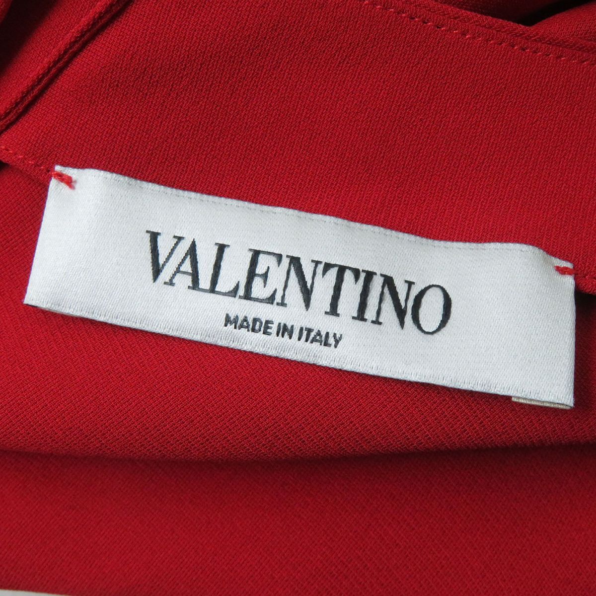 【ドンドン見直し】美品◇正規品 VALENTINO ヴァレンティノ フリルデザイン／ラッフルデザイン 長袖 シルク100% チュニック丈 ブラウス シャツ レッド 赤 40 レディース 上質◎ イタリア製