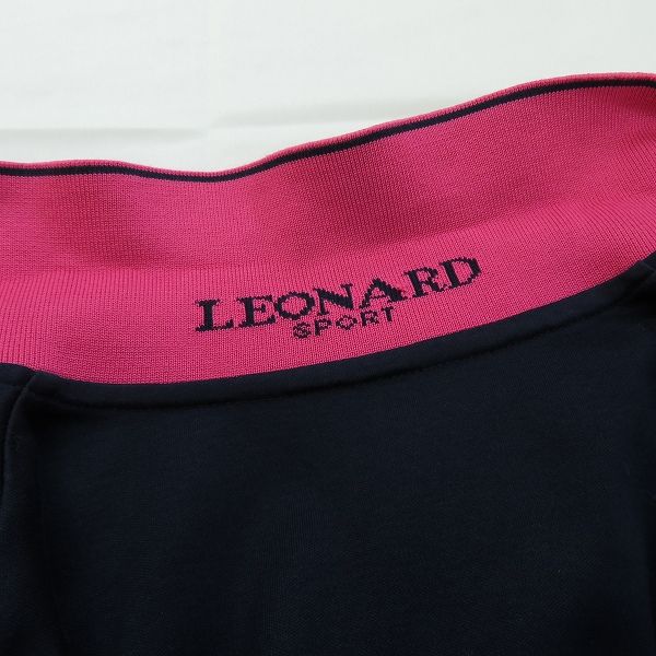 美品✨　レオナールスポーツ　半袖　ポロシャツ　LLサイズ　花柄　ピンク　大きめ 美品】LEONARD SPORT レオナール 花柄 ポロシャツ 半袖 38