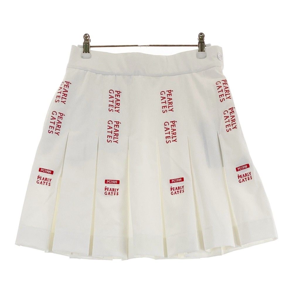 サイズ 0 PEARLY GATES パーリーゲイツ ストレッチプリーツスカート ホワイト系 240101468995 ゴルフウェア レディース ストスト
