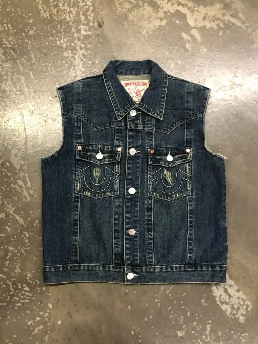 TRUE RELIGION トゥルーレリジョン インディゴブルー デニムベスト L