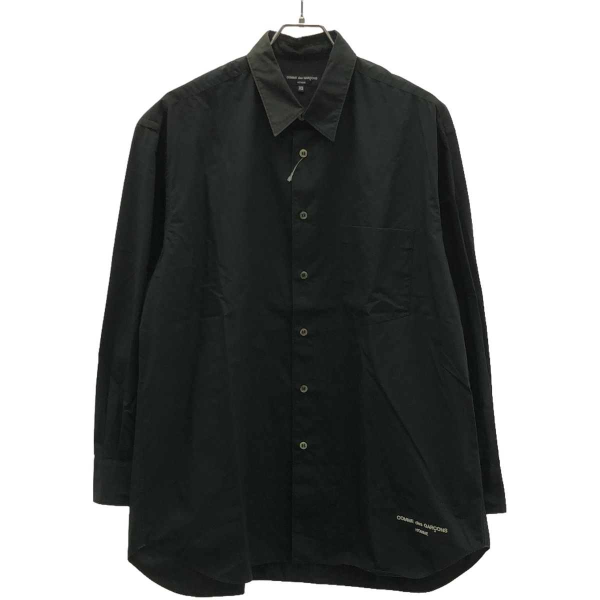 【メーカー直送】 コムデギャルソンオム HOMME GARCONS des COMME 22AW メルカリ - XS ブラック HJ-B004  綿タイプライター製品染めセミビッグレギャラ―カラーシャツ トップス