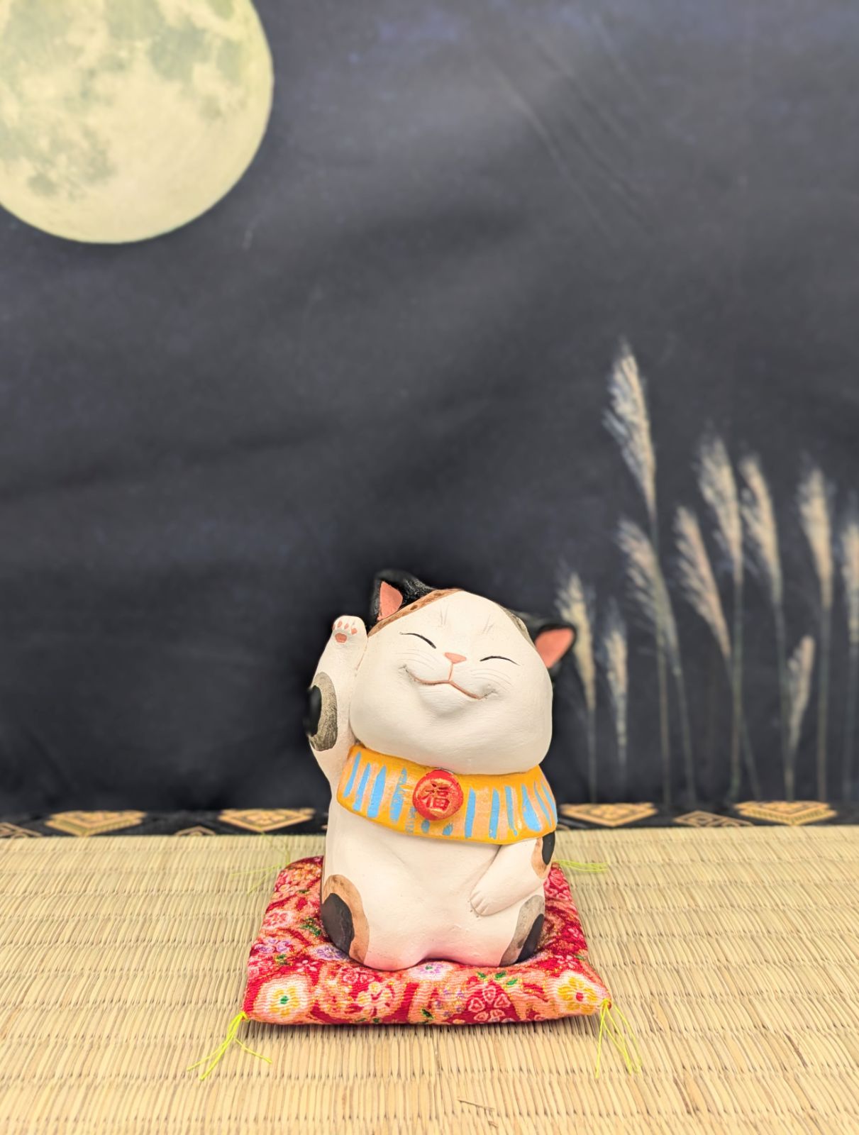 縁起物 招き猫 もりわじん 置物 よだれ猫 1点物