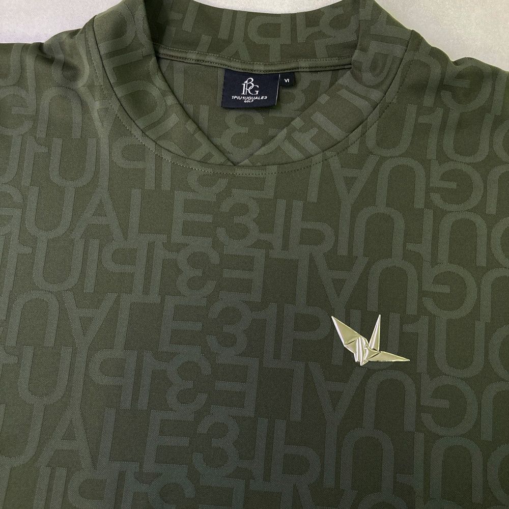新作モデル登場！ サイズ 6 1PIU1UGUALE3 GOLF GRT206 半袖モックネックTシャツ 総柄 グリーン系 240101472630 ゴルフウェア メンズ ストスト ブーツ