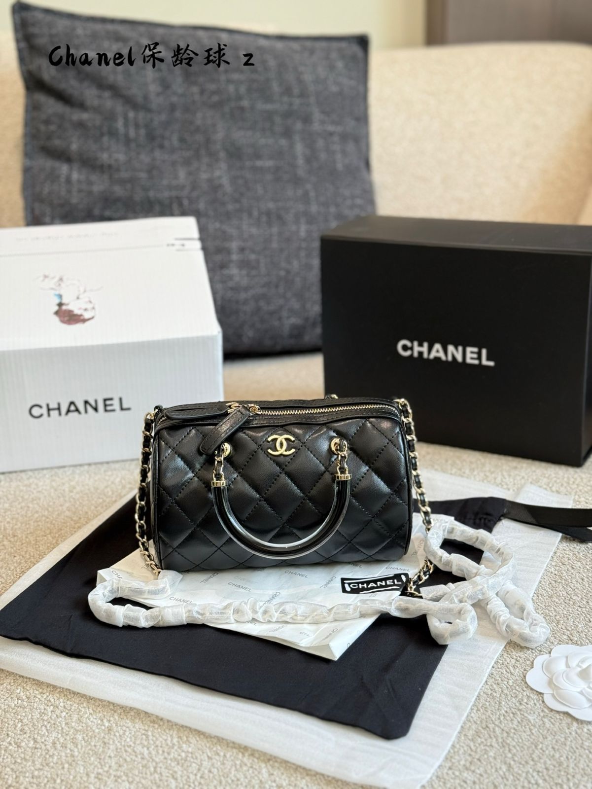 25C CHANELCC ミニボウリングバッグ コンパクトに使える♪