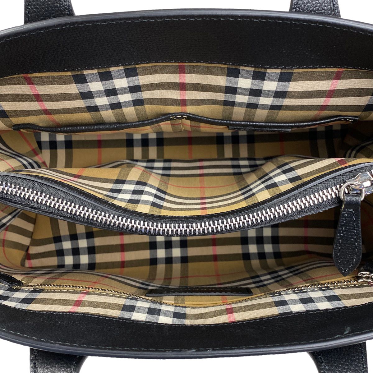 バーバリー BURBERRY ロゴ トートバッグ ２WAY ショルダーバッグ トートバッグ レザー ブラック レディース 【中古】