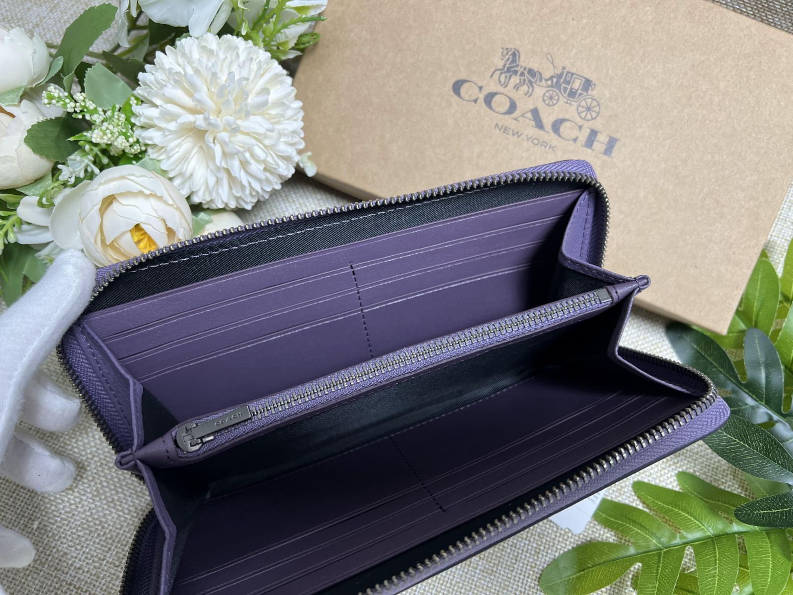 送料＆加工料込 コーチ COACH 長財布 レザー レディース メンズ財布