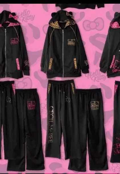 セシルマクビー ハローキティ ピンク GOLD L セットアップ