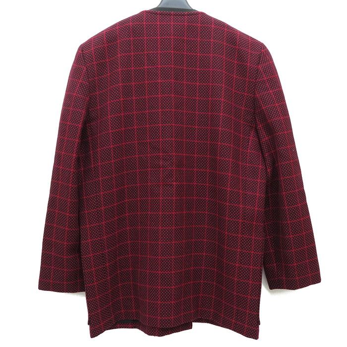 未使用級　極美品　クリスチャンディオール　チェック　ノーカラージャケット 最終特価品クリスチャンディオール ノーカラージャケット チェッ