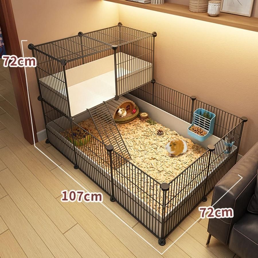 ハムスターケージ-ハムスターエンクロージャー モルモットケージ小動物ハッチとエクササイズプレイハウスDIYペットベビーサークル