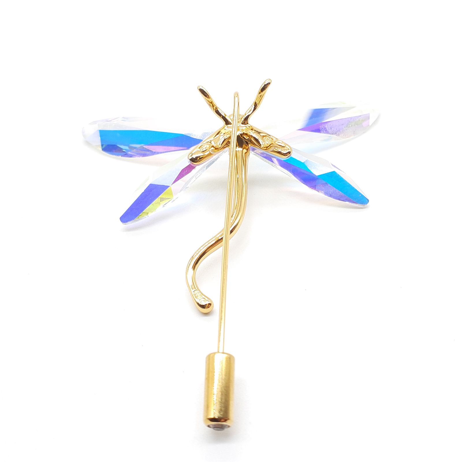 SWAROVSKI スワロフスキー ピンブローチ Dragonfly ドラゴンフライ 蜻蛉 トンボ 925 STERLING SILVER シルバー ゴールドコーティング