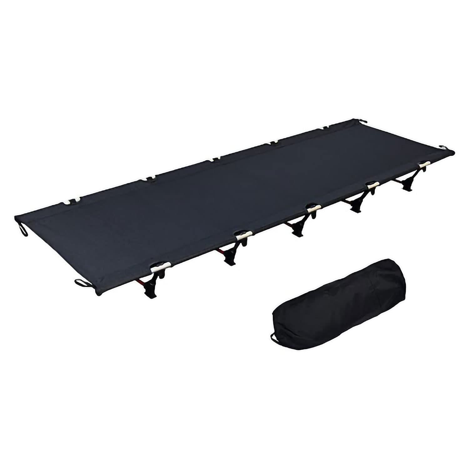 折りたたみ式 クイックキャンプ 静音設計 耐荷重150kg 軽量3kg ロータイプ MOB65-BK アウトドア コット MTK