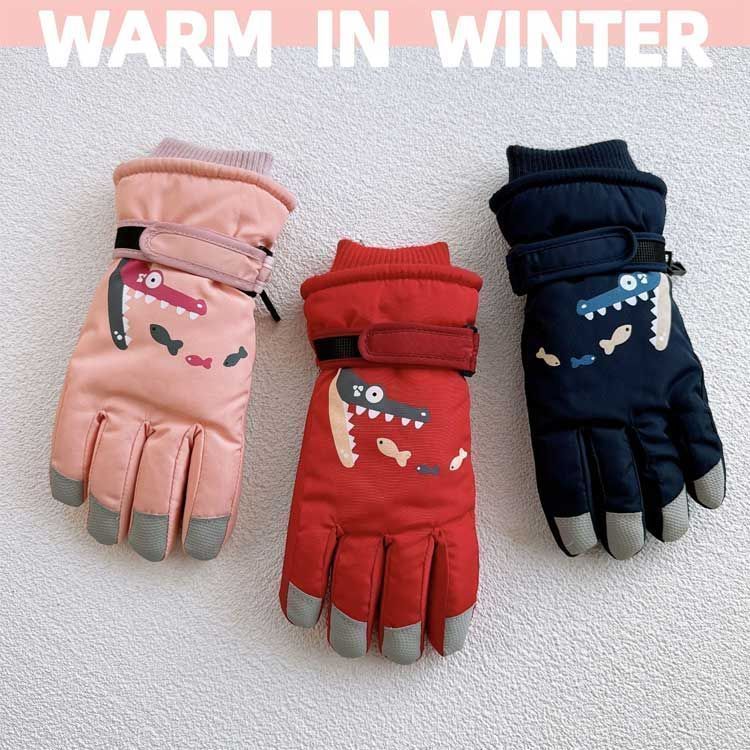 スキーグローブ 五本指手袋 防水 キッズ ジュニア 手袋 男の子 女の子 子供 防寒 5本指 防水 スキーグローブ 7-12歳向け キッズ 5本指 スケート ミトン 裏起毛 中綿 撥水 防寒 防水 シ#itaiya5552