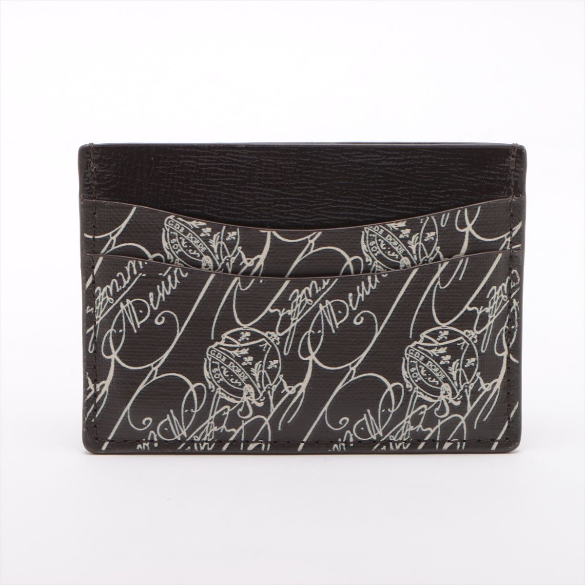 極美品 ベルルッティ カリグラフィ トワルマルブフ レザー カードケース 名刺入れ コンパクト ブラウン 茶色 メンズ RRM