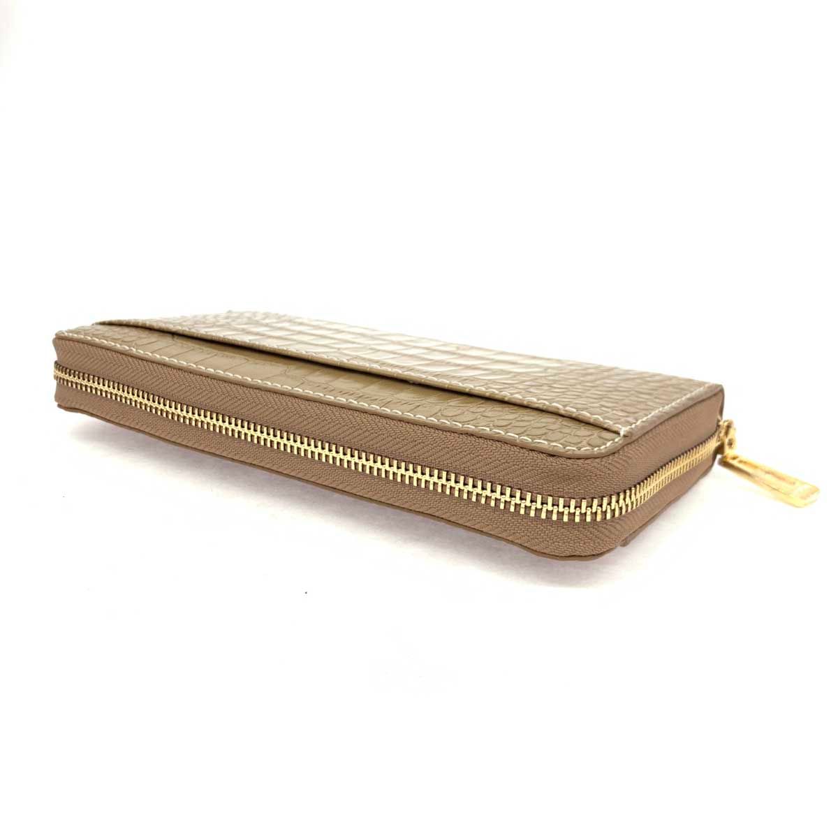 未使用品 TUSCANIA トスカーニア 長財布 ベージュ ラウンドファスナー