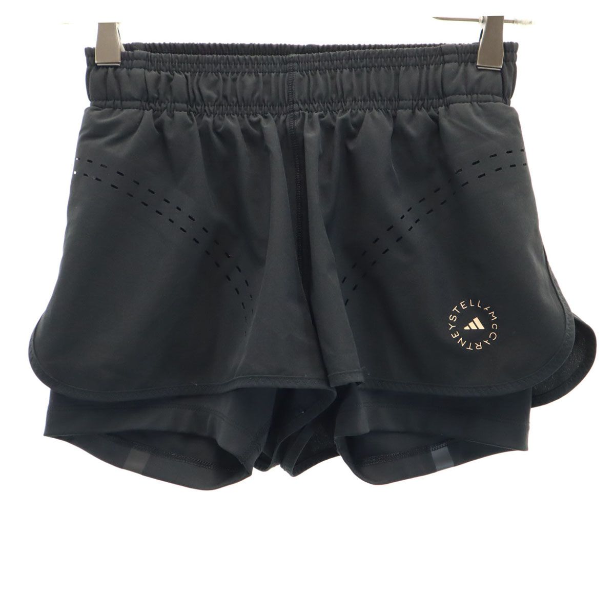 ステラマッカートニー アディダス ハーフパンツ XS 黒 ウエストゴム薄くて軽い ステラマッカートニー アディダス ハーフパンツ XS 黒 ウエスト