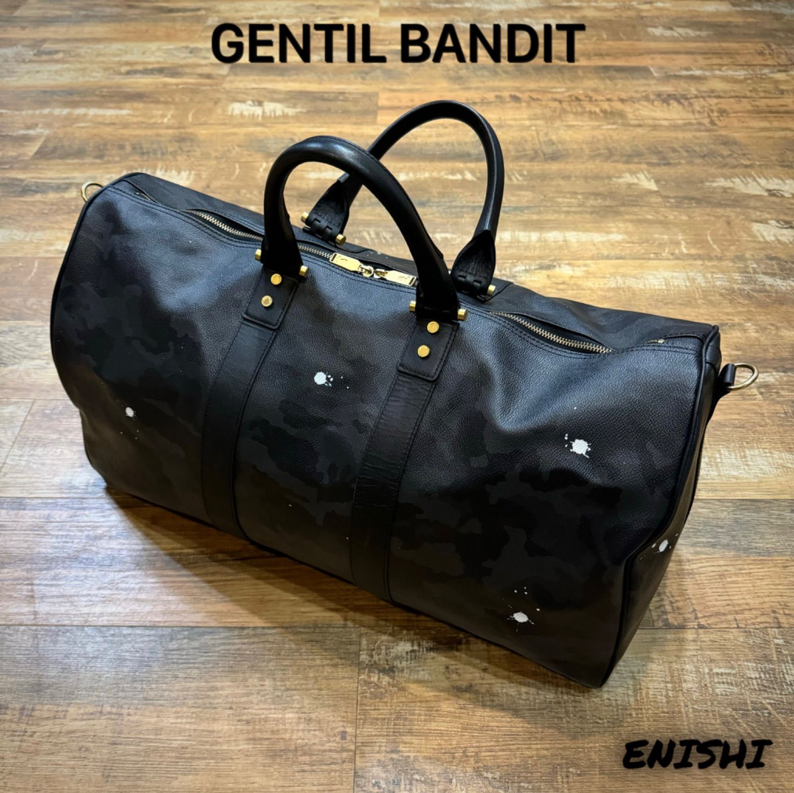 GENTIL BANDIT ジャンティバンティ】ボストンバッグ ブラックカモ 旅行 