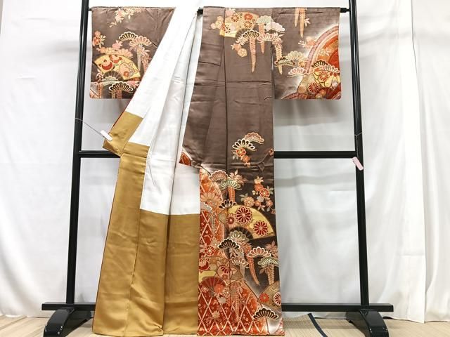 平和屋着物▽訪問着 螺鈿 草花 暈し染 金銀彩 正絹 逸品 DAAU9831fe