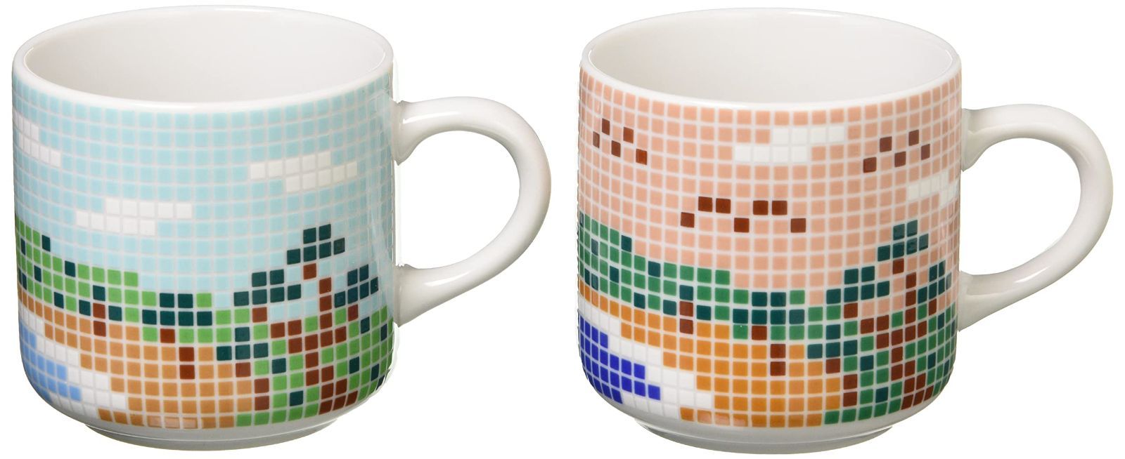 在庫処分 波佐見焼 タイル 西海陶器 マグ 小 ペアセット 木箱入 アオアカ 17504