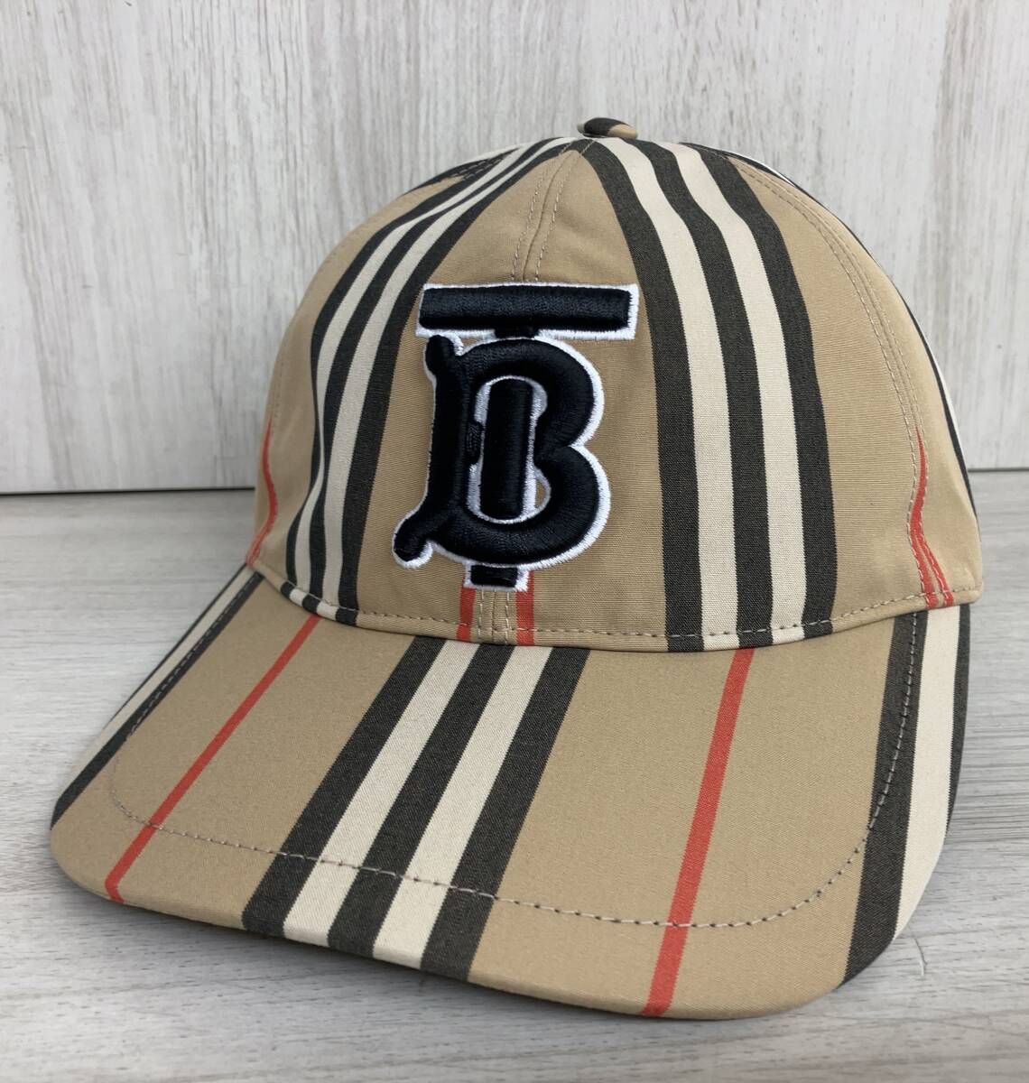 美品♪ BURBERRY バーバリー MH STRIPE TB BASEBALL CAP モノグラム 