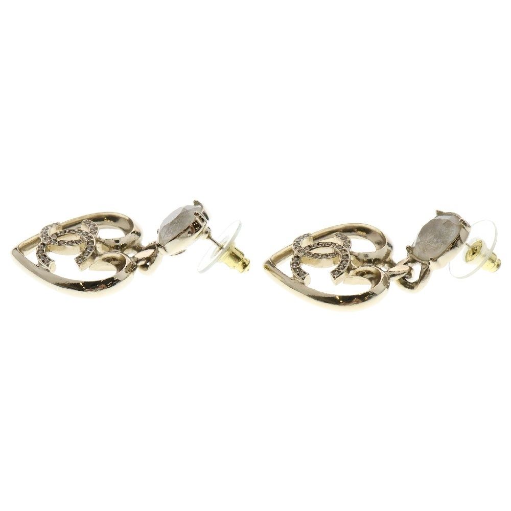 CHANEL (シャネル) ココマーク ハートモチーフ ラインストーン ピアス  