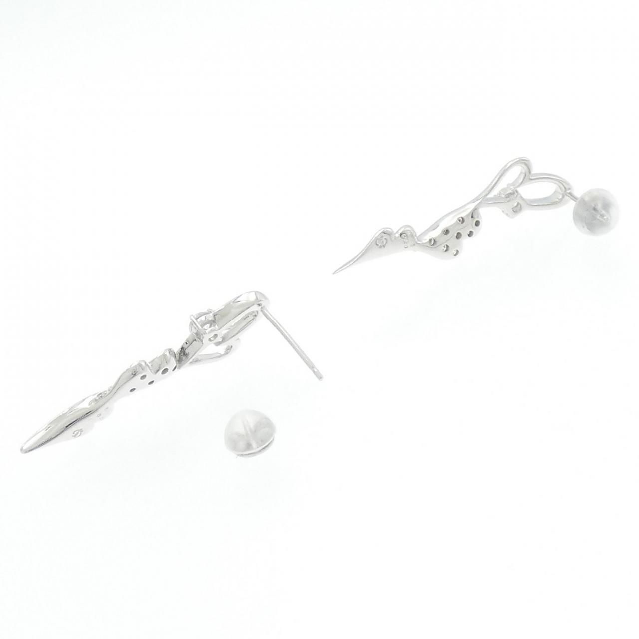 K18WG ハート ダイヤモンド ピアス 0.40CT - メルカリ