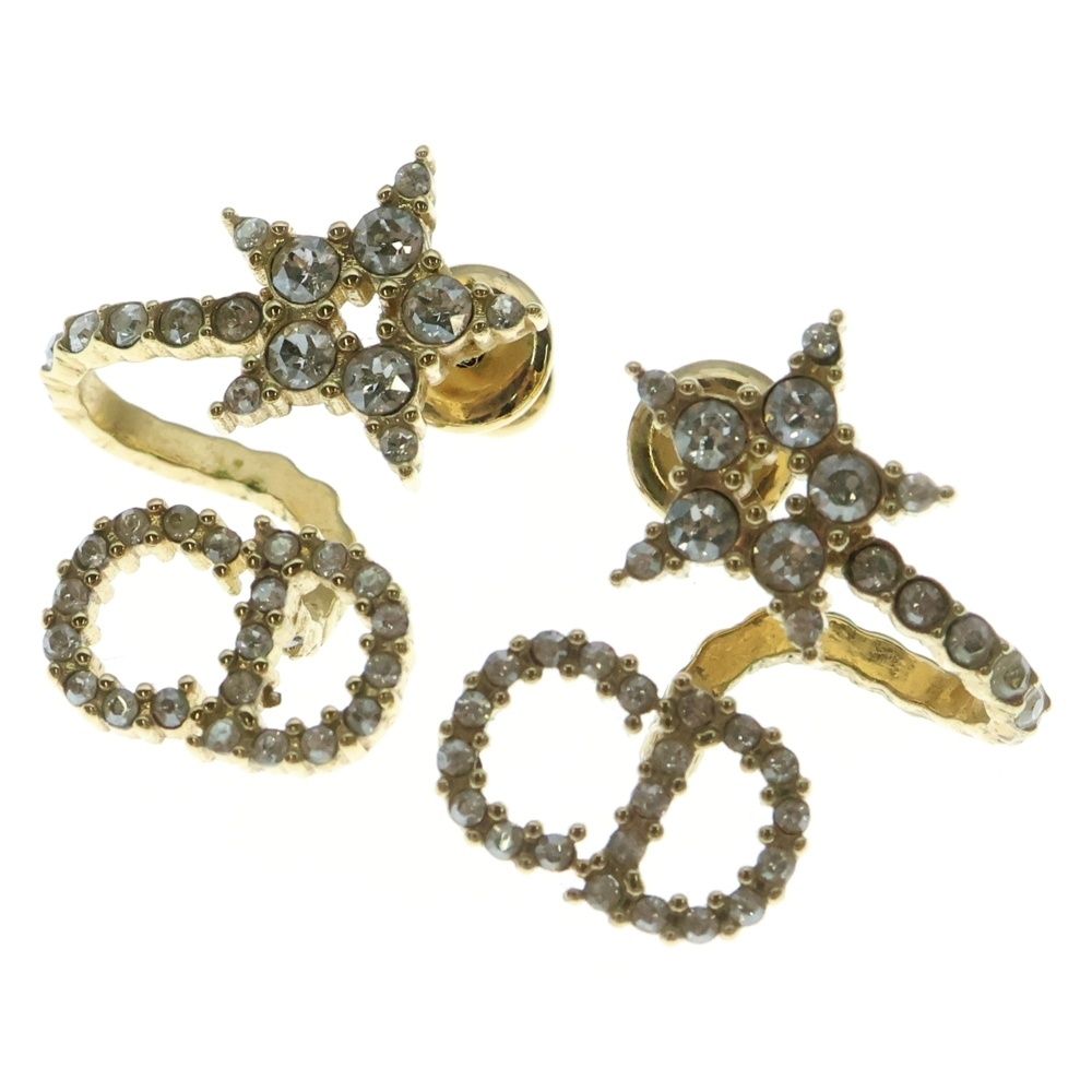 DIOR ディオール Clair D Lune メタル-クリスタル ピアス ゴールド E1099CDLCY