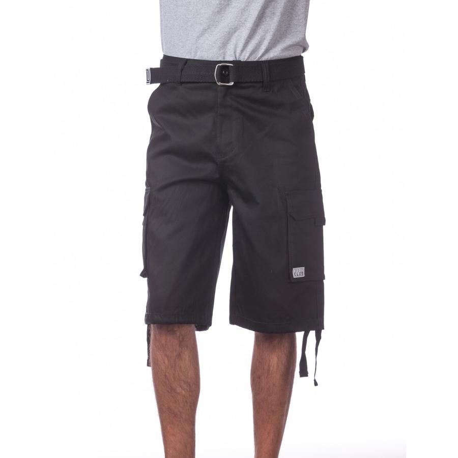 1.BLACK[proclub-166]PRO CLUB プロクラブ ツイルTwill Cargo Shortsカーゴハーフパンツ コットン 短パン ショートパンツ  無地